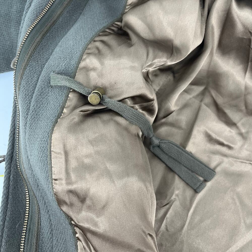 J. Crew Women’s 4P Stadium Cloth Nello Gori Green Wool Duffle Pea Coat‎ Hooded - Picture 9 of 10